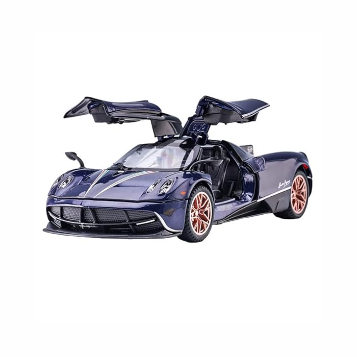 PAGANI HUAYRA 1/32 DIECAST METAL PULL BACK DIECAST CAR WITH OPENABLE DOOR AND SOUND LIGHT, GIFTS TOYS FOR KIDS【 MULTICOLOR 】[SIZE : 15.6CM* 7.7CM*4CM]