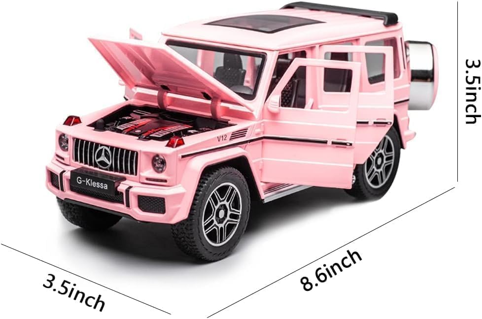 BIG SIZE MERCEDES BENZ G-KLESSA G-63 1:24 DIECAST METAL PULLBACK TOY CAR WITH OPENABLE DOORS & LIGHT, MUSIC BOYS CAR FOR KIDS BEST TOYS GIFTS TOYS FOR KIDS [SIZE:-22CM*9.3CM*8.5CM]【 MULTICOLOR 】