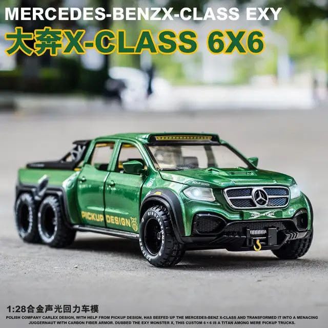 BIG SIZE AMG*6-6-PICKUP 1:24 DIECAST METAL PULLBACK TOY CAR WITH OPENABLE DOORS & LIGHT, MUSIC BOYS CAR FOR KIDS BEST TOYS GIFTS TOYS FOR KIDS [SIZE:-21CM*8.5CM*5.5CM]【 MULTICOLOR 】