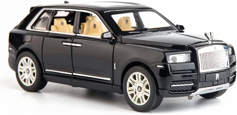 BIG SIZE ROLLS ROYCE CULLINAN 1:24 DIECAST METAL PULLBACK TOY CAR WITH OPENABLE DOORS & LIGHT, MUSIC BOYS CAR FOR KIDS BEST TOYS GIFTS TOYS FOR KIDS [SIZE:-20CM*8.5CM*7CM]【 MULTICOLOR 】