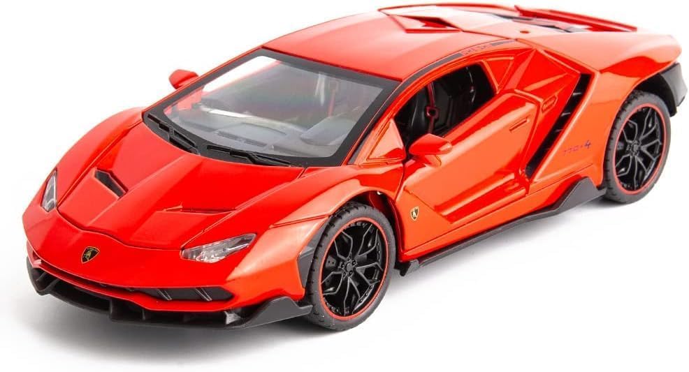 LAMBORGHINI CENTENARIO LP770 1:24 DIECAST METAL PULLBACK TOY CAR WITH OPENABLE DOORS & LIGHT, MUSIC BOYS CAR FOR KIDS BEST TOYS GIFTS TOYS FOR KIDS [SIZE:-20CM*9.5CM*5CM]【 MULTICOLOR 】