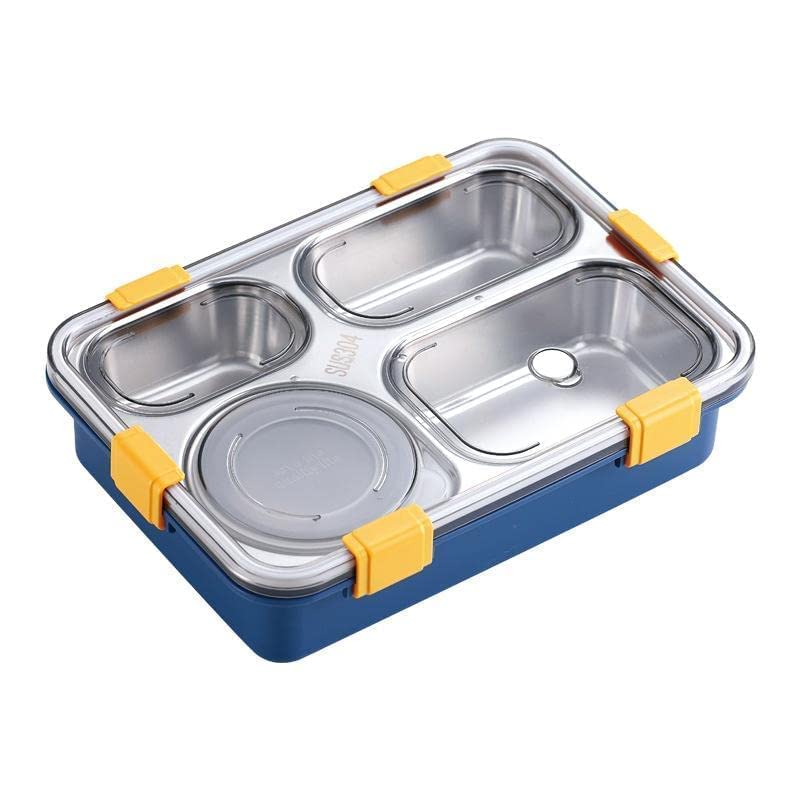 4 Compartment Lunch Box Stainless Steel Tiffin Box Microwave Safe