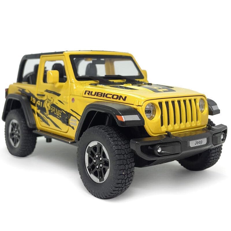 Big Size 1:24 Diecast Model Alloy Jeep Wrangler Rubicon 1941 Metal Pull Back with 6 Openable Doors & Sound Light Auto Toy car [20.5Cm *10.8Cm *10.5 Cm]