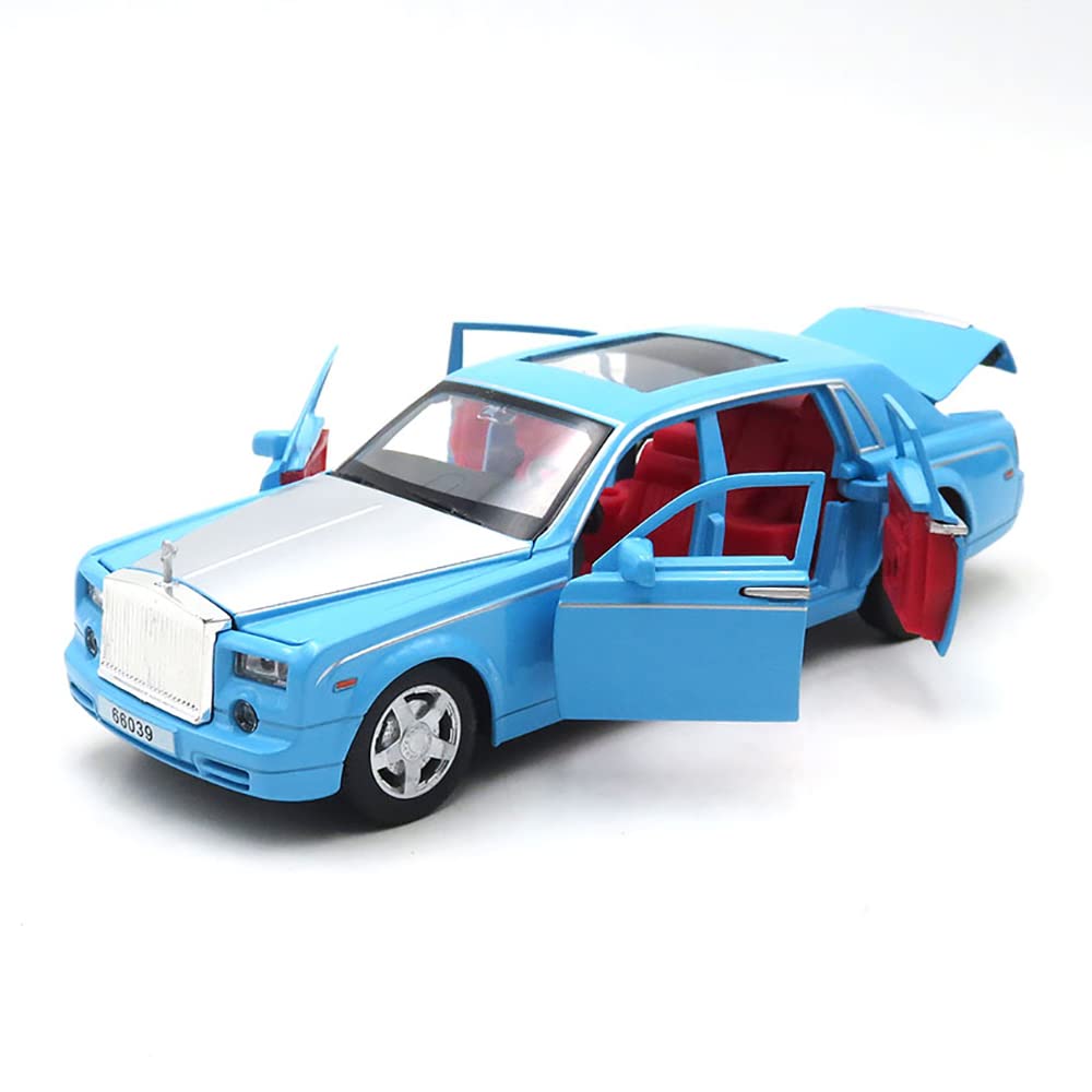 Rolls Royce Phantom Blue-Balck Scale Model Diecast Metalcar - All Size