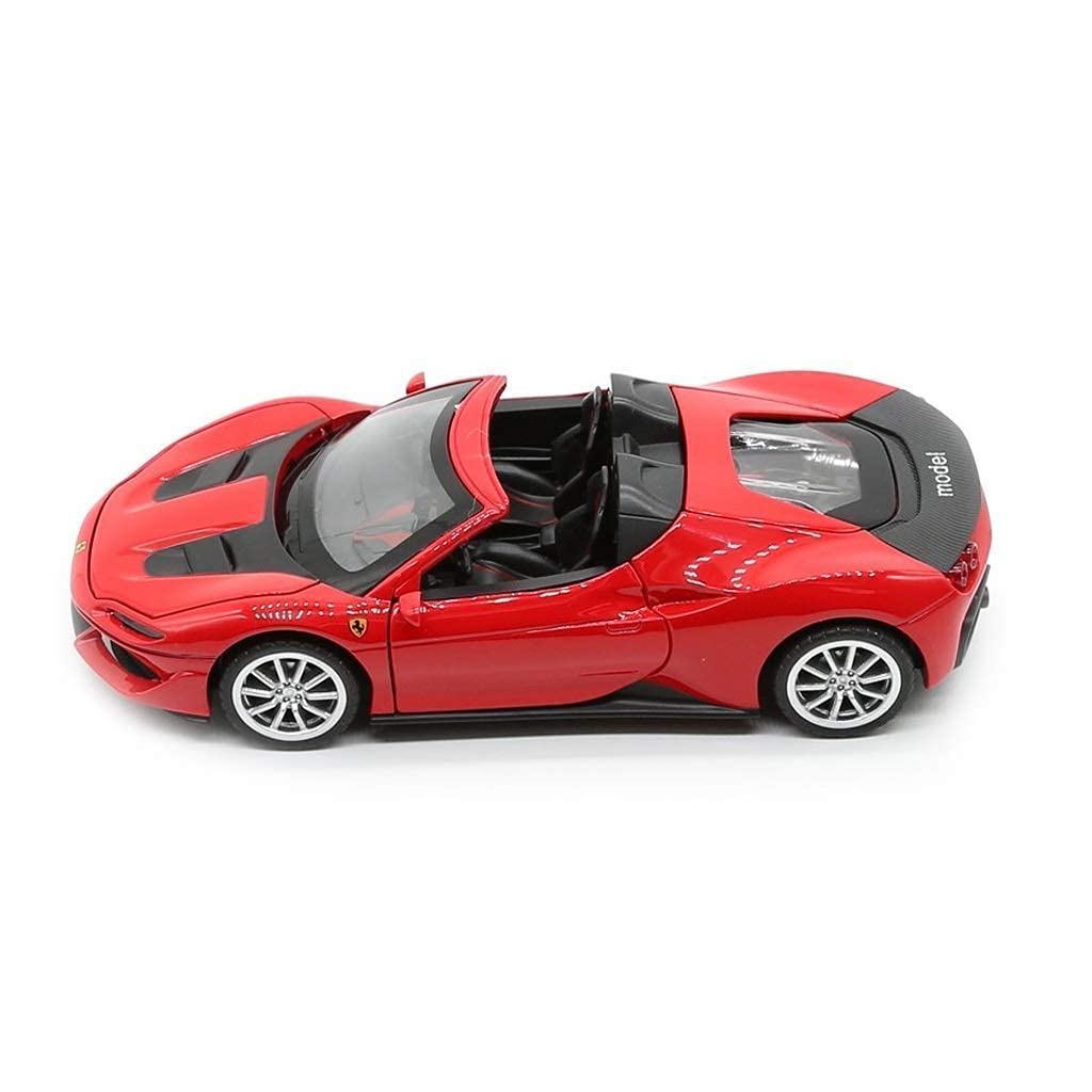 FERRARI J50 1:32 DIECAST METAL PULLBACK TOY CAR WITH OPENABLE DOORS & LIGHT, MUSIC BOYS CAR FOR KIDS BEST TOYS GIFTS TOYS FOR KIDS [SIZE:-16CM*6.5CM*4CM]【 MULTICOLOR 】