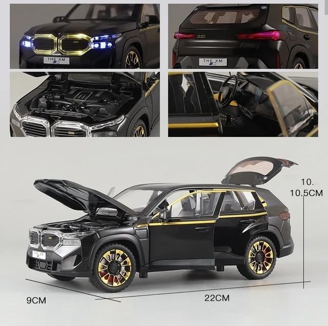 BIG SIZE BMW XM THE 1:24 DIECAST METAL PULLBACK TOY CAR WITH OPENABLE DOORS & LIGHT, MUSIC BOYS CAR FOR KIDS BEST TOYS GIFTS TOYS FOR KIDS [SIZE:-22CM*10.5CM*9CM]【 MULTICOLOR 】