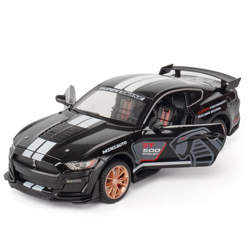 MUSTANG GT500 1:32 DIECAST METAL PULLBACK TOY CAR WITH OPENABLE DOORS & LIGHT, MUSIC BOYS CAR FOR KIDS BEST TOYS GIFTS TOYS FOR KIDS [SIZE:-16CM*6.8CM*4.5CM]【 MULTICOLOR 】