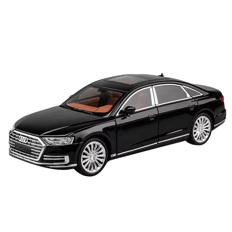 AUDI A8 1:24 DIECAST METAL PULLBACK TOY CAR WITH OPENABLE DOORS & LIGHT, MUSIC BOYS CAR FOR KIDS BEST TOYS GIFTS TOYS FOR KIDS [SIZE:-22CM*9CM*7CM]【 MULTICOLOR 】