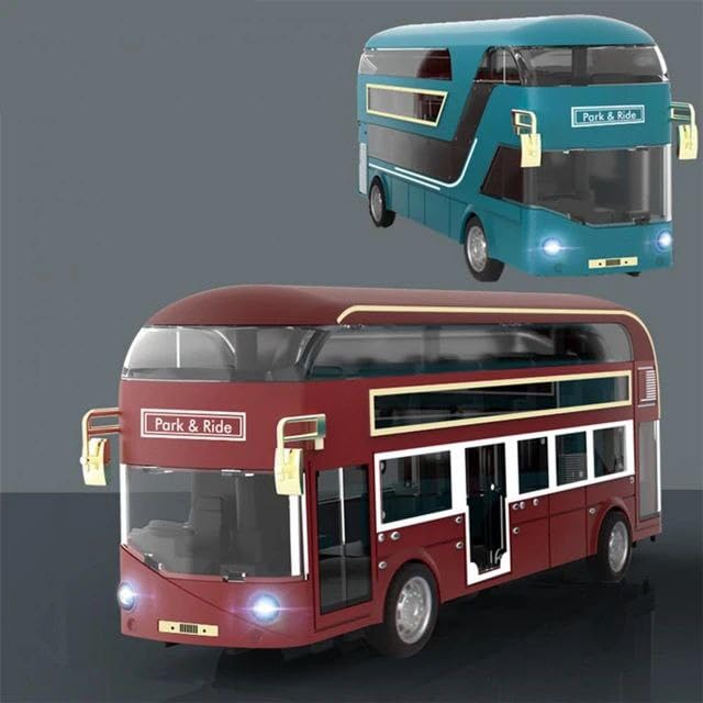 DOUBLE DECKER BUS 1:48 SCALE CLASSIC MODEL TOY FOR KIDS PULL BACK ALLOY DOUBLE-DECKER BUS SERIES TOY WITH LIGHT AND MUSIC