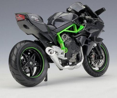 BIG MOTORCYCLE KAWASAKI NINJA H2-R 1/12 METAL TOY BIKE, PULL BACK VEHICLES SUPERBIKE WITH TAIL LIGHTS AND SOUND FOR KIDS [Size : 22Cm*12.8Cm*9Cm]