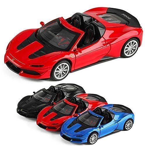 FERRARI J50 1:32 DIECAST METAL PULLBACK TOY CAR WITH OPENABLE DOORS & LIGHT, MUSIC BOYS CAR FOR KIDS BEST TOYS GIFTS TOYS FOR KIDS [SIZE:-16CM*6.5CM*4CM]【 MULTICOLOR 】