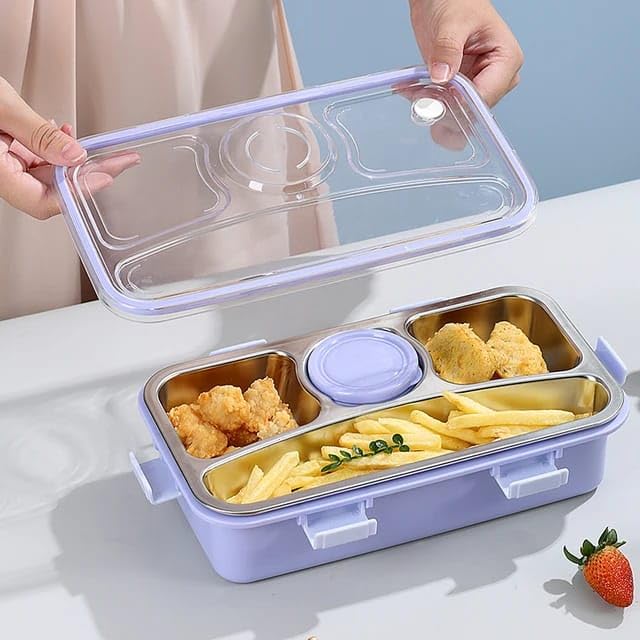4 Compartment Airtight Tiffin Box With Bowl