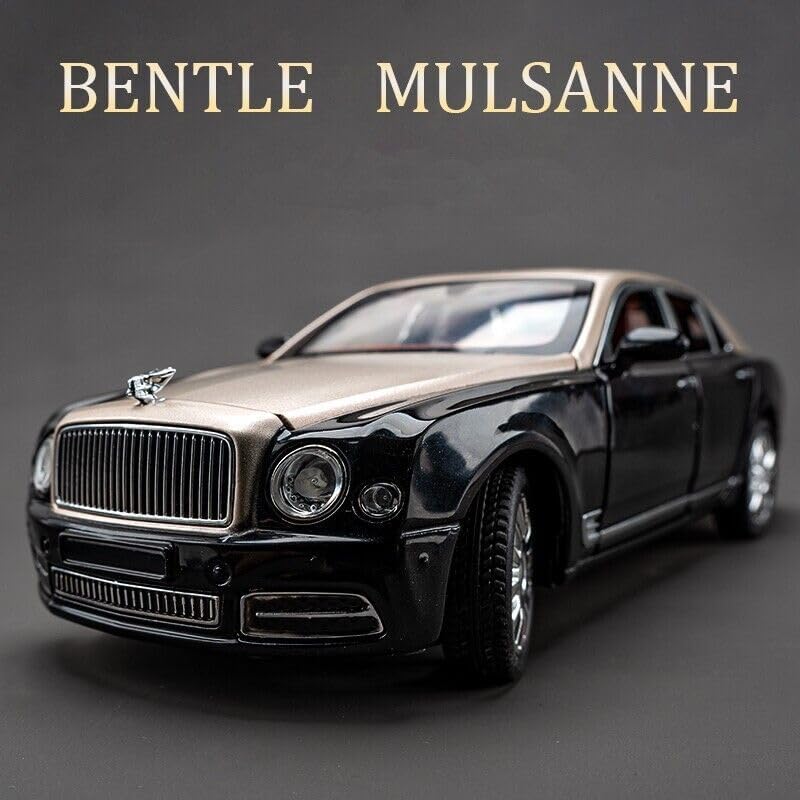 BIG SIZE BENTLEY MULSANNE 1:24 DIECAST METAL PULLBACK TOY CAR WITH OPENABLE DOORS & LIGHT, MUSIC BOYS CAR FOR KIDS BEST TOYS GIFTS TOYS FOR KIDS [SIZE:-21.8CM*6CM*5.5CM]【 MULTICOLOR 】