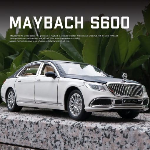 MERCEDES BENZ MAYBACH S600 1:24 DIECAST METAL PULLBACK TOY CAR WITH OPENABLE DOORS & LIGHT, MUSIC BOYS CAR FOR KIDS BEST TOYS GIFTS TOYS FOR KIDS [SIZE:-20.5CM*8CM*5.8CM]【 MULTICOLOR 】