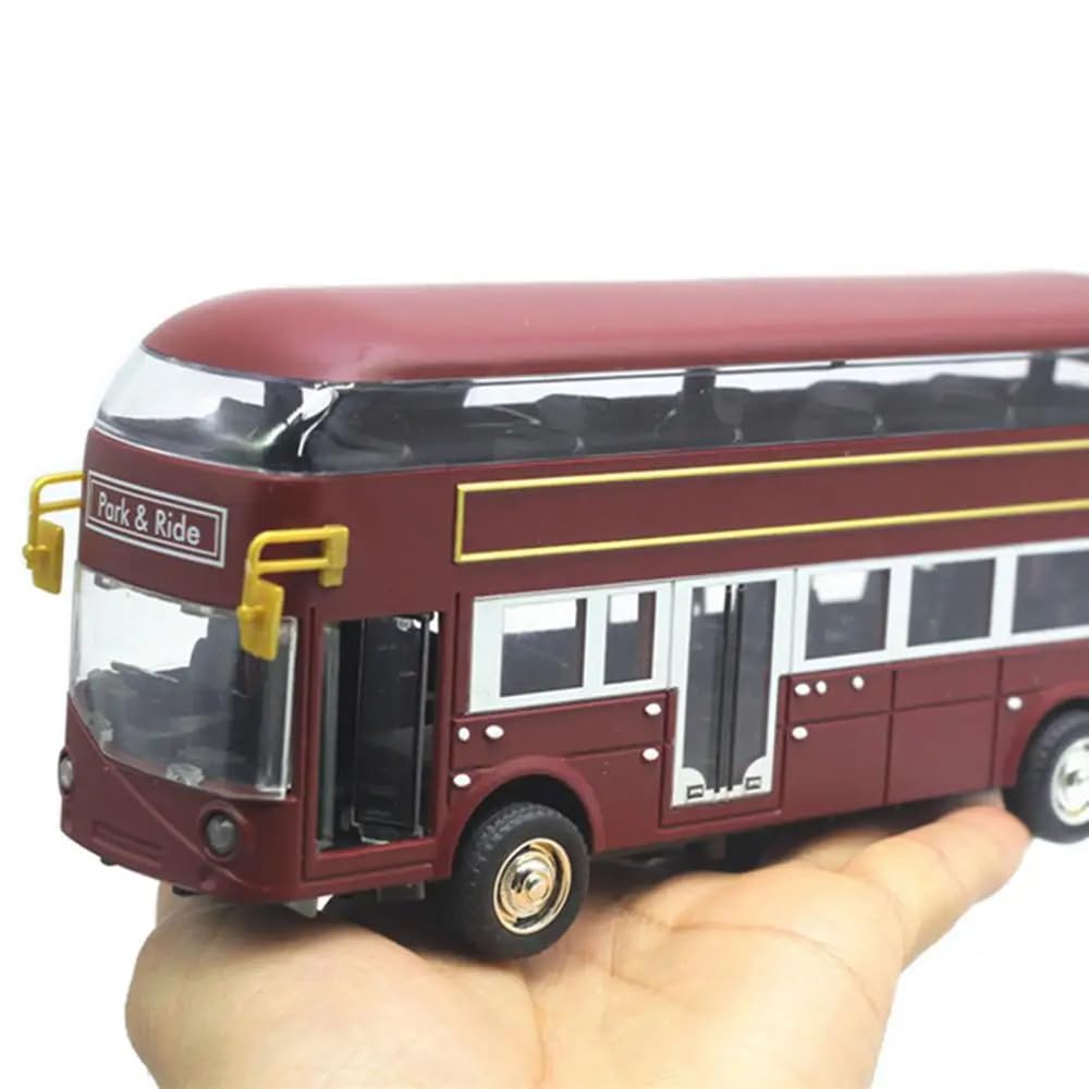 DOUBLE DECKER BUS 1:48 SCALE CLASSIC MODEL TOY FOR KIDS PULL BACK ALLOY DOUBLE-DECKER BUS SERIES TOY WITH LIGHT AND MUSIC