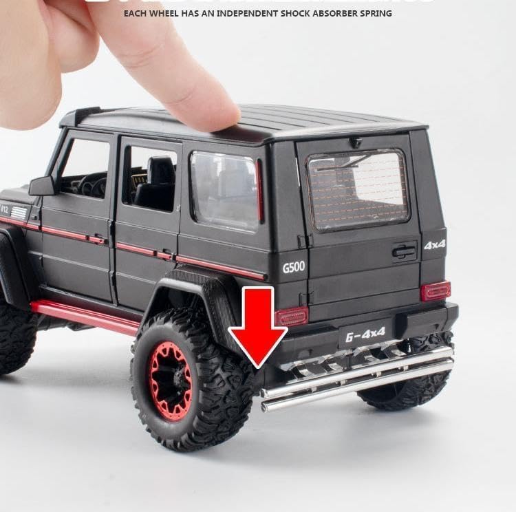 BIG SIZE MERCEDES AMG G500 4X4 1:24 DIECAST METAL PULLBACK TOY CAR WITH OPENABLE DOORS & LIGHT, MUSIC BOYS CAR FOR KIDS BEST TOYS GIFTS TOYS FOR KIDS [SIZE:-21CM*11CM*10.5CM]【 MULTICOLOR 】