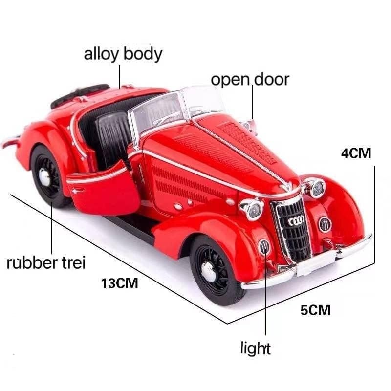 AUDI ROVER WANDERER W-25K 1:32 DIECAST METAL PULLBACK TOY CAR WITH OPENABLE DOORS & LIGHT, MUSIC BOYS CAR FOR KIDS BEST TOYS GIFTS TOYS FOR KIDS [SIZE:-13CM*5CM*4CM]【 MULTICOLOR 】