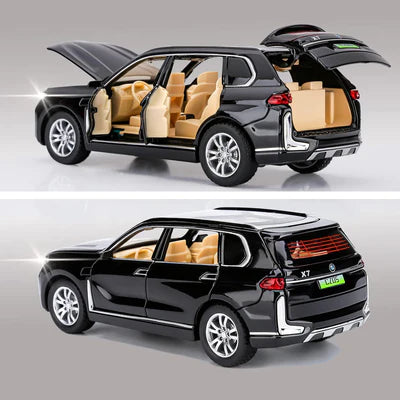 BIG SIZE BMW X7 1:24 DIECAST METAL PULLBACK TOY CAR WITH OPENABLE DOORS & LIGHT, MUSIC BOYS CAR FOR KIDS BEST TOYS GIFTS TOYS FOR KIDS [SIZE:-21CM*9.1CM*5.5CM]【 MULTICOLOR 】