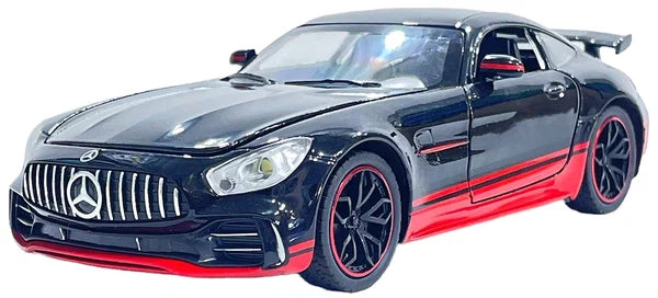 BENZ AMG GTR RB 1:32 DIECAST METAL PULLBACK TOY CAR WITH OPENABLE DOORS & LIGHT, MUSIC BOYS CAR FOR KIDS BEST TOYS GIFTS TOYS FOR KIDS [SIZE:-15CM*7CM*4CM]【 MULTICOLOR 】 [Size : 15Cm*6.4Cm*5Cm]