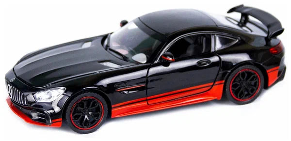 BENZ AMG GTR RB 1:32 DIECAST METAL PULLBACK TOY CAR WITH OPENABLE DOORS & LIGHT, MUSIC BOYS CAR FOR KIDS BEST TOYS GIFTS TOYS FOR KIDS [SIZE:-15CM*7CM*4CM]【 MULTICOLOR 】 [Size : 15Cm*6.4Cm*5Cm]