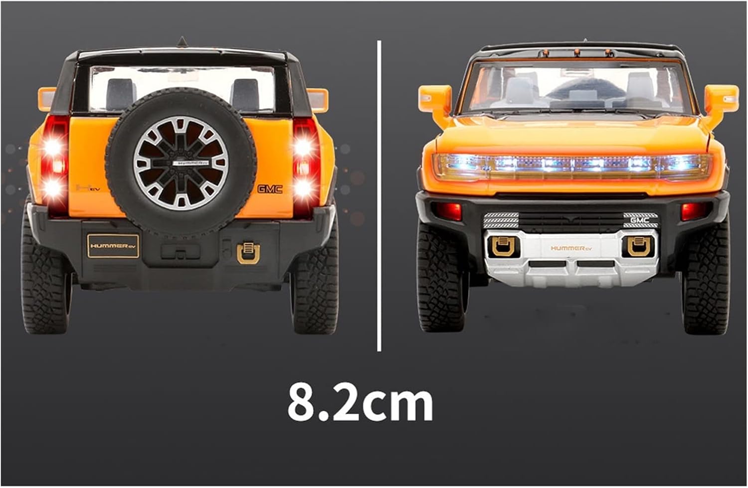 HUMMER EV 1:24 DIECAST METAL PULLBACK TOY CAR WITH OPENABLE DOORS & LIGHT, MUSIC BOYS CAR FOR KIDS BEST TOYS GIFTS TOYS FOR KIDS [SIZE:-22CM*8.4CM*7.9CM]【 MULTICOLOR 】