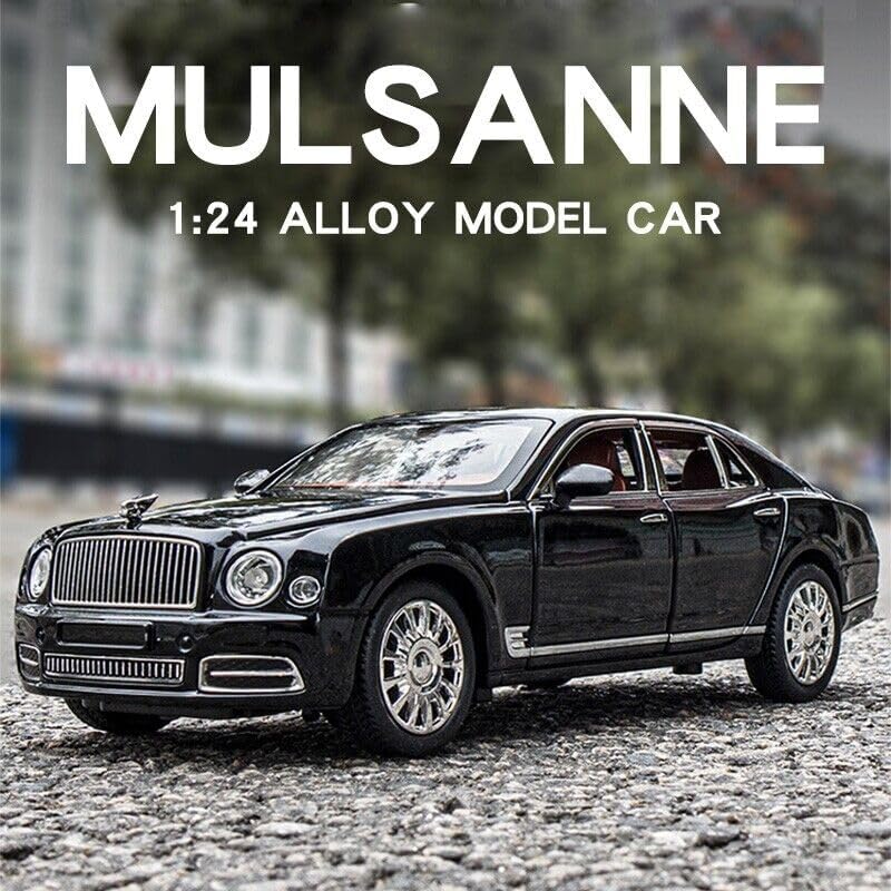 BIG SIZE BENTLEY MULSANNE 1:24 DIECAST METAL PULLBACK TOY CAR WITH OPENABLE DOORS & LIGHT, MUSIC BOYS CAR FOR KIDS BEST TOYS GIFTS TOYS FOR KIDS [SIZE:-21.8CM*6CM*5.5CM]【 MULTICOLOR 】