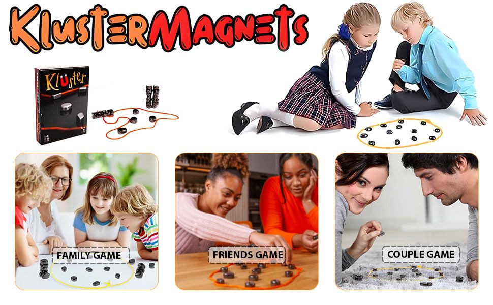 Brain Toys Kluster Magnets Fun Table Top Magnet Game | Strategy Game | STEM | Magnetic Action Game Board Game (Genuine Product for 2 to 4 People)