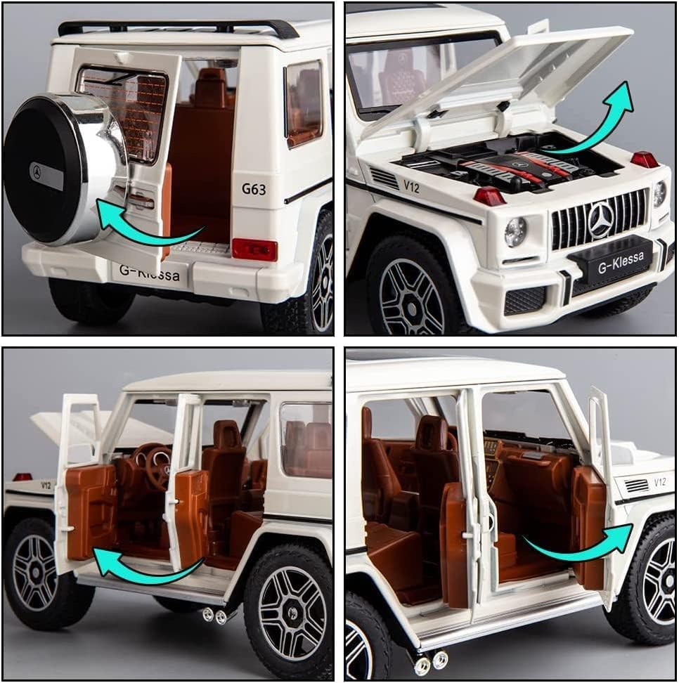 MERCEDES BENZ G-KLESSA G-63 1:32 DIECAST METAL PULLBACK TOY CAR WITH OPENABLE DOORS & LIGHT, MUSIC BOYS CAR FOR KIDS BEST TOYS GIFTS TOYS FOR KIDS [SIZE:-16.5CM*7CM*6.5CM]【 MULTICOLOR 】