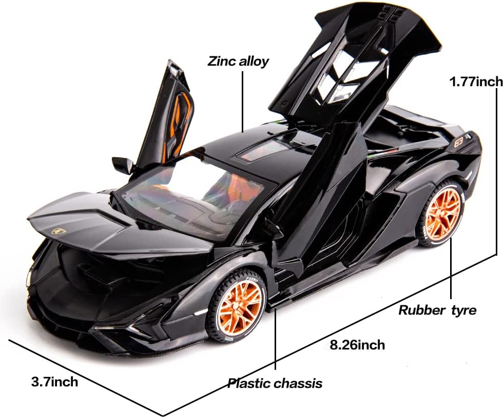 1:24 Metal Car Lamborghini Sian Die Cast Alloy Light & Sound MultiColor (MultiColor, Pack Of1)