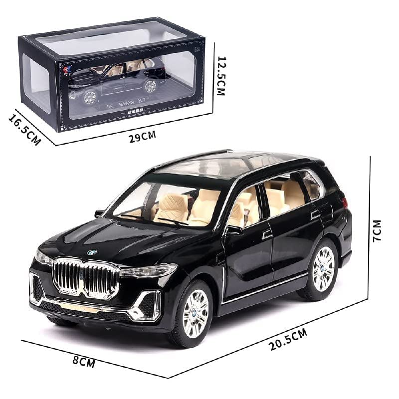 BIG SIZE BMW X7 1:24 DIECAST METAL PULLBACK TOY CAR WITH OPENABLE DOORS & LIGHT, MUSIC BOYS CAR FOR KIDS BEST TOYS GIFTS TOYS FOR KIDS [SIZE:-21CM*9.1CM*5.5CM]【 MULTICOLOR 】