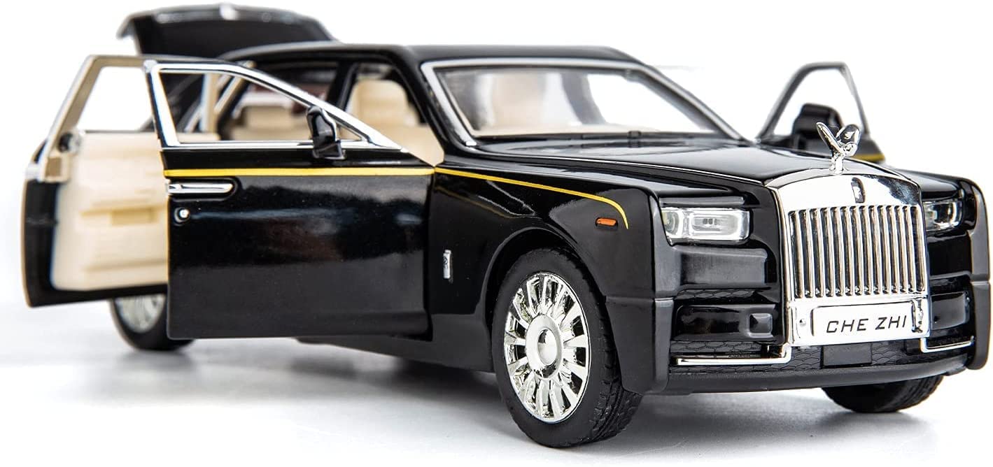 ROLLS ROYCE PHANTOM BIG SIZE 1:24 DIECAST SCALE MODEL METAL PULL BACK WITH OPENABLE DOORS & LIGHT, MUSIC TOY VEHICLE FOR KIDS [SIZE:-21 CM*9CM*8.5CM]【 MULTICOLOR 】