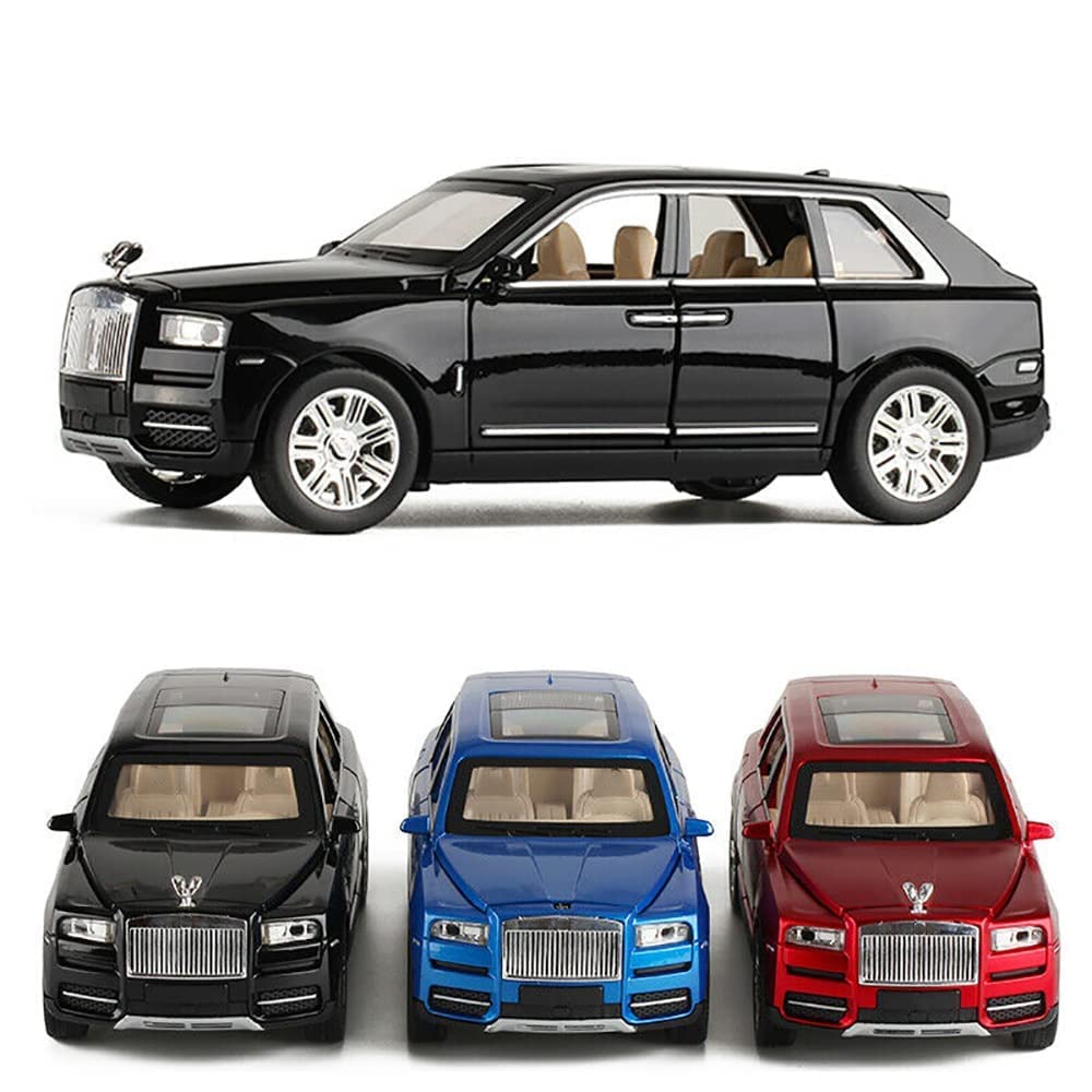 BIG SIZE ROLLS ROYCE CULLINAN 1:24 DIECAST METAL PULLBACK TOY CAR WITH OPENABLE DOORS & LIGHT, MUSIC BOYS CAR FOR KIDS BEST TOYS GIFTS TOYS FOR KIDS [SIZE:-20CM*8.5CM*7CM]【 MULTICOLOR 】