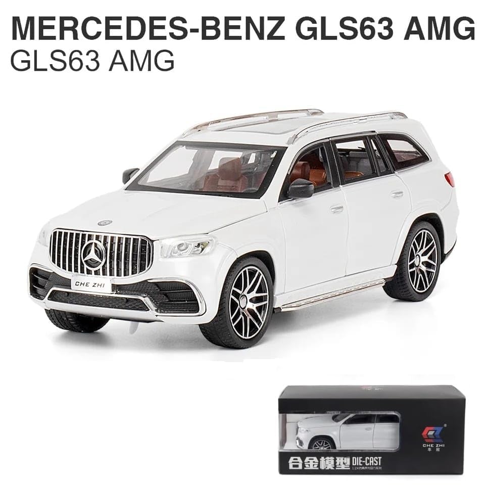 BIG SIZE MERCEDES BENZ GLS63 MAYBACH 1:24 DIECAST METAL PULLBACK TOY CAR WITH OPENABLE DOORS & LIGHT, MUSIC BOYS CAR FOR KIDS BEST TOYS GIFTS TOYS FOR KIDS [SIZE:-21CM*8.5CM*8CM]【 MULTICOLOR 】