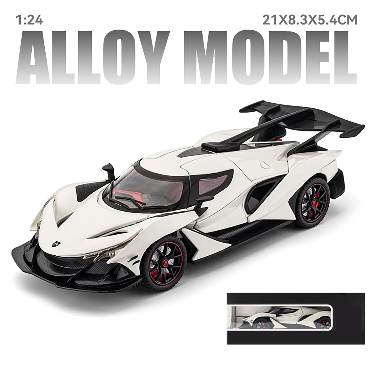 Big 1/24 Apollo IE Toy Car Metal Pull Back Diecast Car with Openable Door and Sound Light, Gifts Toys for Kids [SIZE : 20.5CM* 9CM*7.5CM]【 Multicolor 】