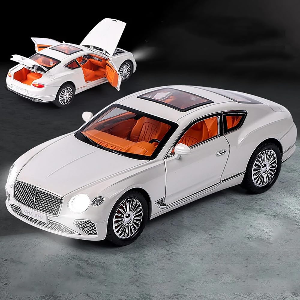 Bentley Continental GT 1:24 Model Car Alloy Diecast Toy Car Collectible Pull Back Toy Vehicles with Sound and Light Door Can Be Opened for Girls Boys Gift [SIZE:-22CM*9CM*7CM]【 MULTICOLOR 】