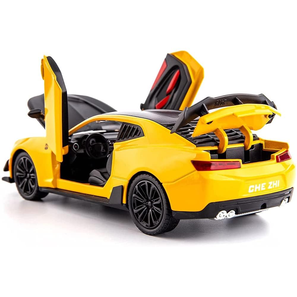 1:24 Die-Cast Bumblebee Pullback Toy Car For Kids Best Gifts Vehicle Toys For Kids Sound And Light Pull Back Cars Toys (Multicolor, Pack Of: 1)