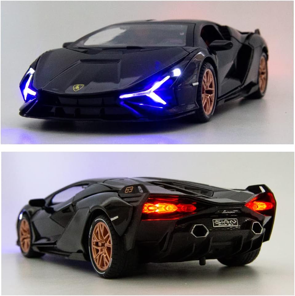 1:24 Metal Car Lamborghini Sian Die Cast Alloy Light & Sound MultiColor (MultiColor, Pack Of1)