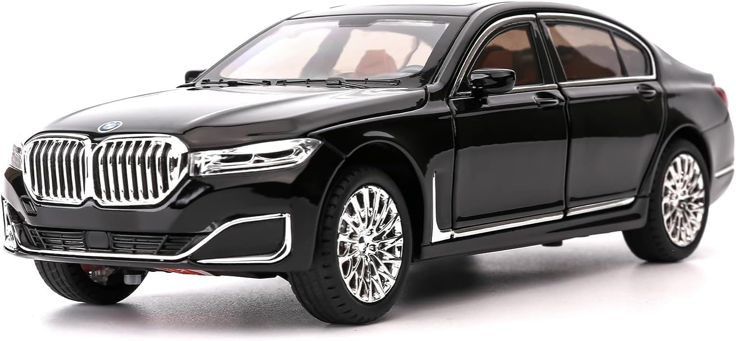 BMW 760Li Big 1:24 Diecast Scale Model Metal Pull Back with Openable Doors & Light, Music Toy Vehicle for Kids [SIZE:-21 CM*9CM*8.5CM]【 MULTICOLOR 】