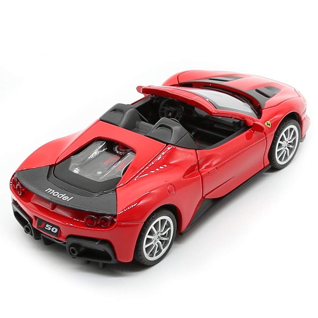 FERRARI J50 1:32 DIECAST METAL PULLBACK TOY CAR WITH OPENABLE DOORS & LIGHT, MUSIC BOYS CAR FOR KIDS BEST TOYS GIFTS TOYS FOR KIDS [SIZE:-16CM*6.5CM*4CM]【 MULTICOLOR 】