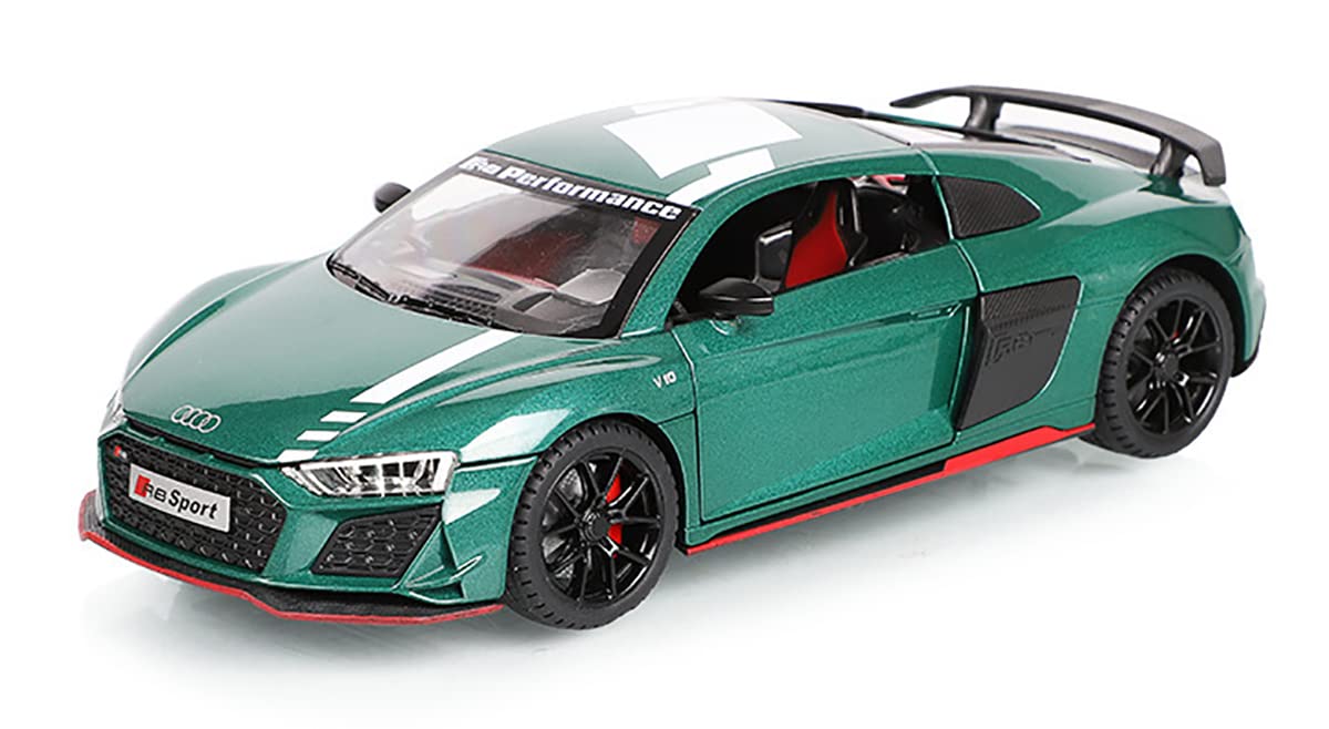 BIG SIZE AUDI R8 V10 1:24 DIECAST METAL PULLBACK TOY CAR WITH OPENABLE DOORS & LIGHT, MUSIC BOYS CAR FOR KIDS BEST TOYS GIFTS TOYS FOR KIDS [SIZE:-20CM*8.6CM*4.5CM]【 MULTICOLOR 】