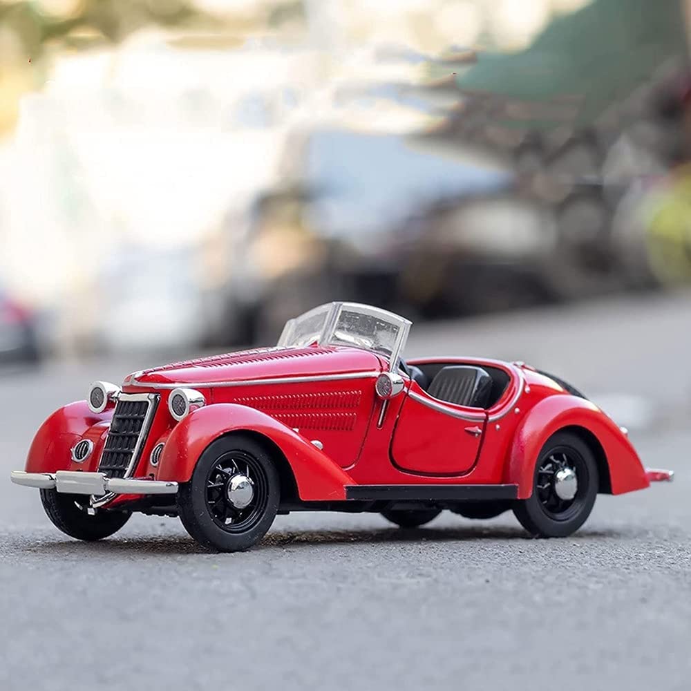 AUDI ROVER WANDERER W-25K 1:32 DIECAST METAL PULLBACK TOY CAR WITH OPENABLE DOORS & LIGHT, MUSIC BOYS CAR FOR KIDS BEST TOYS GIFTS TOYS FOR KIDS [SIZE:-13CM*5CM*4CM]【 MULTICOLOR 】