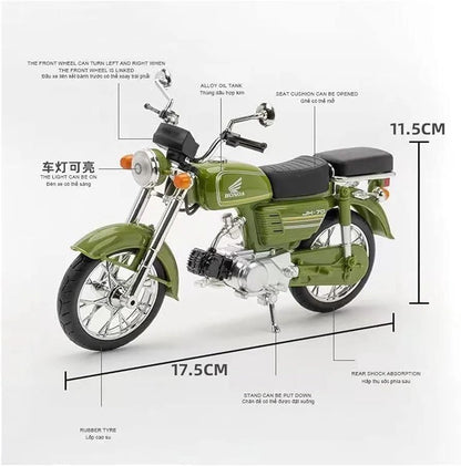 1:12 SIMULATED HONDA JIALING MOTORCYCLE JH70 GIFT MOTORCYCLE MODEL ALLOY TOY MODEL FOR DECORATION MODEL OF MOTORCYCLE [SIZE:-17.5CM*11.5CM*3.3CM]【RANDOM COLOUR】