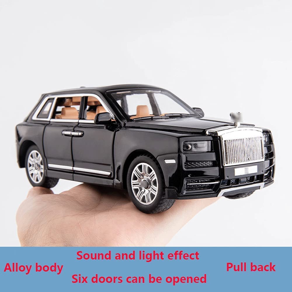 Rolls Royce Cullinan Scale Model Diecast Metalcar Black - All Size
