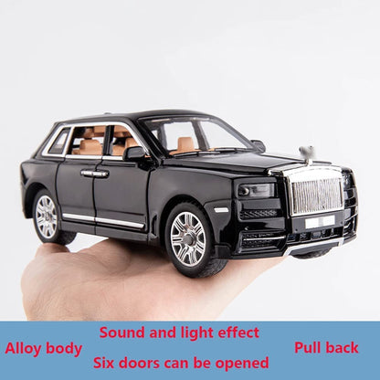 Rolls Royce Cullinan Scale Model Diecast Metalcar Black - All Size
