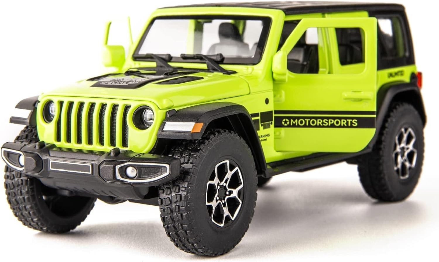 WRANGLER RUBICON THAR JEEP DIECAST METAL PULLBACK TOY CAR WITH OPENABLE DOORS & LIGHT, MUSIC BOYS CAR FOR KIDS BEST TOYS GIFTS TOYS FOR KIDS [SIZE:-17CM*7CM*6.8CM]【 MULTICOLOR 】