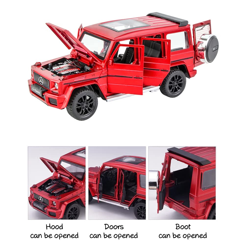 MERCEDES BENZ G-KLESSA G-63 1:32 DIECAST METAL PULLBACK TOY CAR WITH OPENABLE DOORS & LIGHT, MUSIC BOYS CAR FOR KIDS BEST TOYS GIFTS TOYS FOR KIDS [SIZE:-16.5CM*7CM*6.5CM]【 MULTICOLOR 】