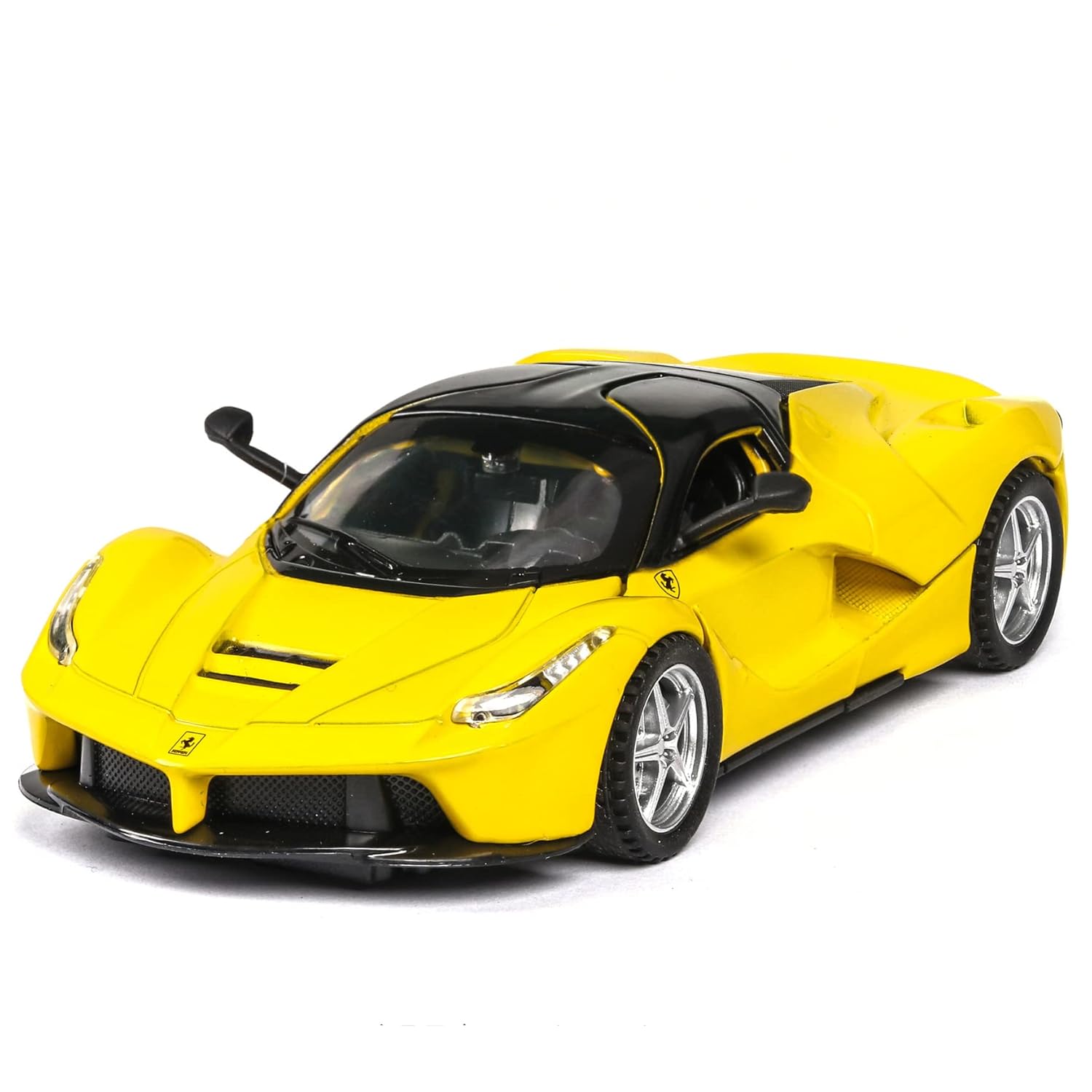 FERRARI LAFERRARI 1:32 DIECAST METAL PULLBACK TOY CAR WITH OPENABLE DOORS & LIGHT, MUSIC BOYS CAR FOR KIDS BEST TOYS GIFTS TOYS FOR KIDS [SIZE:-15.2CM*6CM*3.5CM]【 MULTICOLOR 】