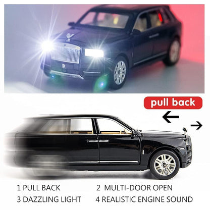 Rolls Royce Cullinan Black Scale Model Diecast Metalcar - All Size