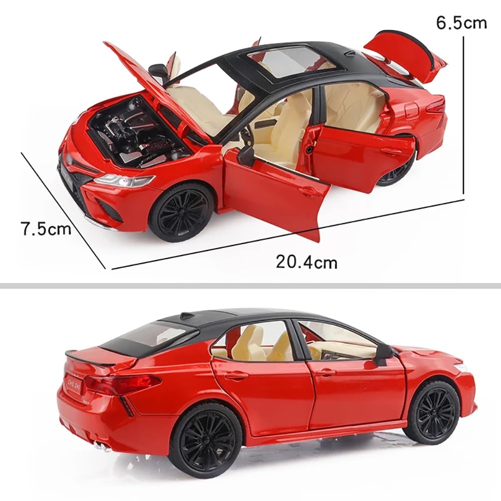 BIG SIZE TOYOTA CAMRRY 1:24 DIECAST METAL PULLBACK TOY CAR WITH OPENABLE DOORS & LIGHT, MUSIC BOYS CAR FOR KIDS BEST TOYS GIFTS TOYS FOR KIDS [SIZE:-20.5CM*9CM*6.2CM]【 MULTICOLOR 】