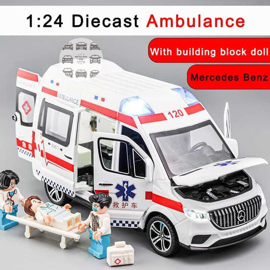 Mercedes Benz Ambulance Van Scale Model Diecast Metalcar - All Size